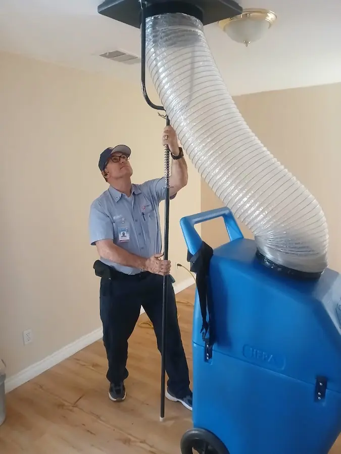 HVAC Installation technician using HEPA equipment in Ecorse
